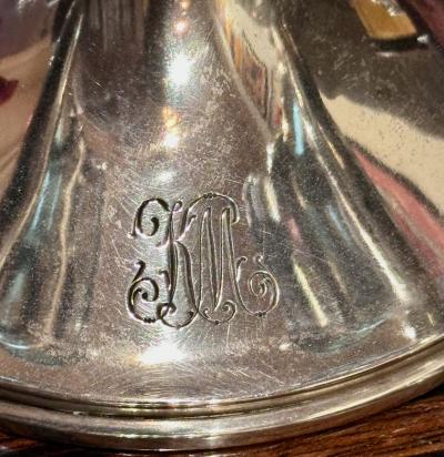 Hungarian Sterling Modernist Art Deco Candlesticks Rare Matching Pair