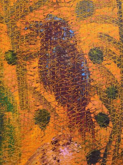 Hunt Slonem Hunt Slonem Large Tourocos Painting in Avery Canvas