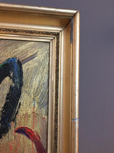 Hunt Slonem Hunt Slonem Metallic Signed Rabbit Painting Original Artist Frame