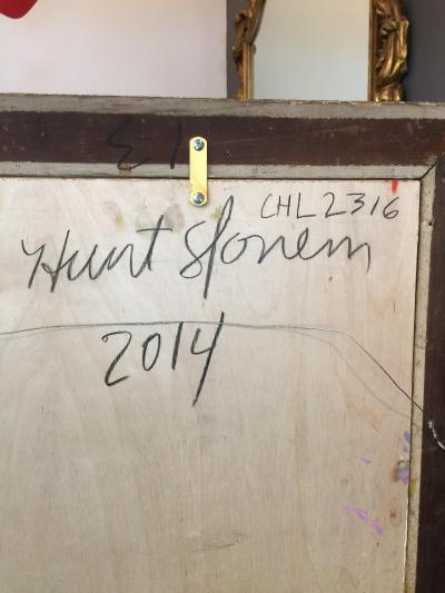Hunt Slonem Hunt Slonem Metallic Signed Rabbit Painting Original Artist Frame