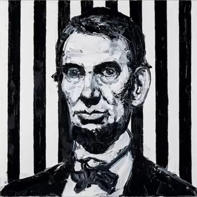 Hunt Slonem Lincoln Black White JEM1003 2024