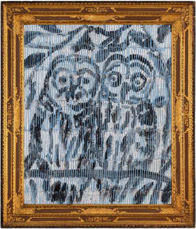 Hunt Slonem Owls Blue Forest