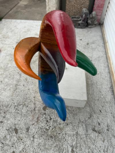 Hy Farber 39 Hy Farber Wood Floral Sculpture on Stand