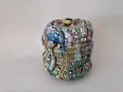 Hybrid Oribe White Glaze Mizusashi TEA CEREMONY WATER JAR by Kodai Ujiie