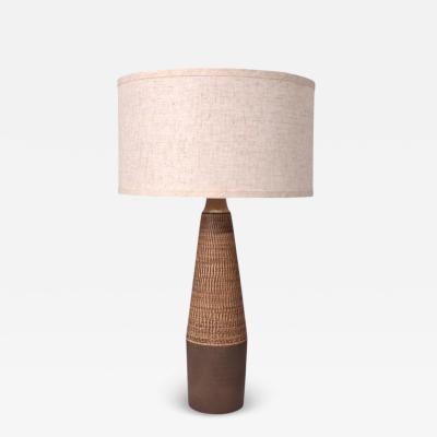 Hyllested Keramik Large Rustic Table Lamp Brown Stoneware Denmark 1960s
