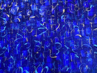 Hyunae Kang Hyun Ae Kang American Modern Abstract Mixed Media on Canvas Effulgence Duology Hyunae Kang