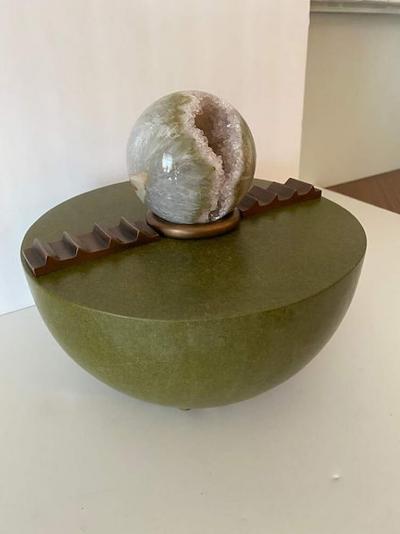Hyunae Kang Hyun Ae Kang American Modern Bronze and Amethyst Sculpture Hyunae Kang