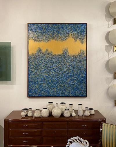 Hyunae Kang Hyun Ae Kang Modern Abstract Mixed Media on Canvas Gleam 