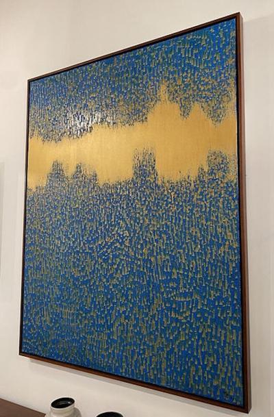Hyunae Kang Hyun Ae Kang Modern Abstract Mixed Media on Canvas Gleam 