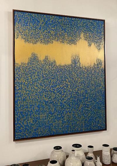Hyunae Kang Hyun Ae Kang Modern Abstract Mixed Media on Canvas Gleam 