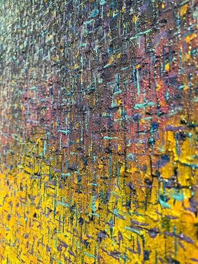 Hyunae Kang Hyun Ae Kang Modern Abstract Mixed Media on Canvas Painting Pray Hyunae Kang