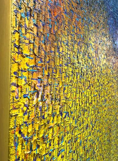 Hyunae Kang Hyun Ae Kang Modern Abstract Mixed Media on Canvas Painting Pray Hyunae Kang