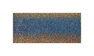Hyunae Kang Hyun Ae Kang Modern Abstract Mixed Media on Canvas Painting Skyline Hyunae Kang
