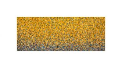 Hyunae Kang Hyun Ae Kang Modern Abstract Mixed Media on Canvas Painting Skyline Hyunae Kang
