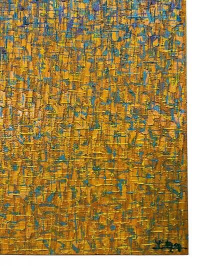Hyunae Kang Hyun Ae Kang Modern Abstract Mixed Media on Canvas Painting Skyline Hyunae Kang