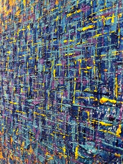Hyunae Kang Hyun Ae Kang Modern Abstract Mixed Media on Canvas Painting Skyline Hyunae Kang