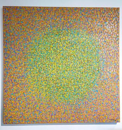 Hyunae Kang Hyun Ae Kang Modern Abstract Mixed Media on Canvas painting Nimbus 7D21 Hyunae Kang