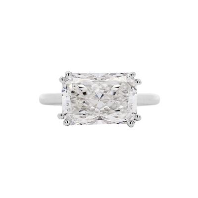 IGI Cert 4 25 Carat Radiant Cut Lab Grown Diamond East West Engagement Ring