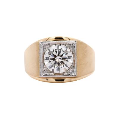 IGI Certified 3 83 Carat G VS1 Lab Grown Diamond 18K Gold Matte Mens Ring