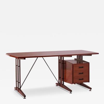 ILA Industria Lombarda Arredamenti teak and metal desk model Ss34 Italy 1959