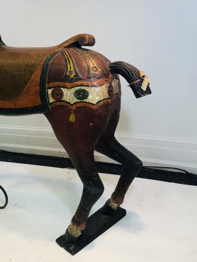IMPORTANT CARVED TURN OF THE CENTURY CAROUSEL HORSE