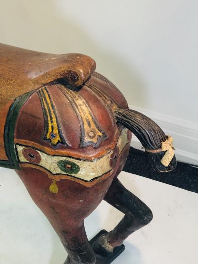 IMPORTANT CARVED TURN OF THE CENTURY CAROUSEL HORSE
