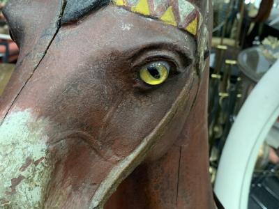 IMPORTANT CARVED TURN OF THE CENTURY CAROUSEL HORSE