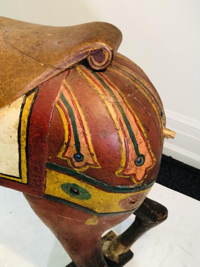 IMPORTANT CARVED TURN OF THE CENTURY CAROUSEL HORSE