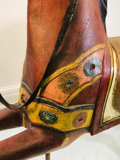 IMPORTANT CARVED TURN OF THE CENTURY CAROUSEL HORSE