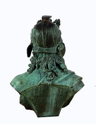 IMPORTANT PAIR OF PATINATED CAST BRONZE SCULPTURES OF BELLONA AND MINERVA