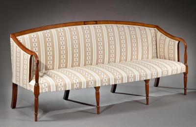 IMPORTANT SHERATON SQUARE SOFA WITH AN OVAL INLAID PANEL