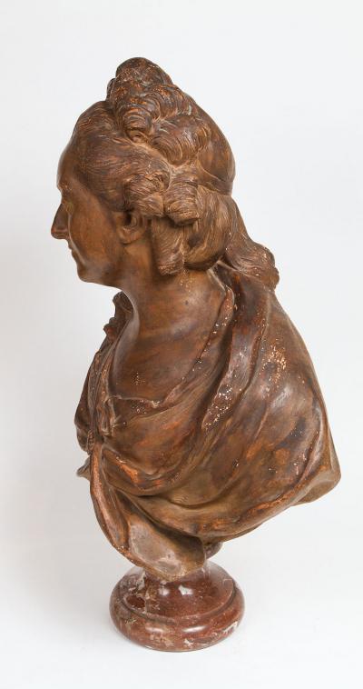 IMPORTANT TERRACOTTA BUST OF MADAME DU BARRY
