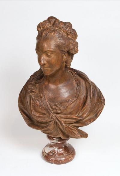 IMPORTANT TERRACOTTA BUST OF MADAME DU BARRY