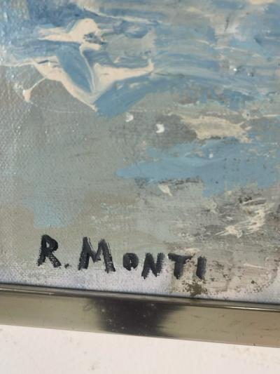 IMPRESSIONIST SEASIDE PAINTING BY R MONTI