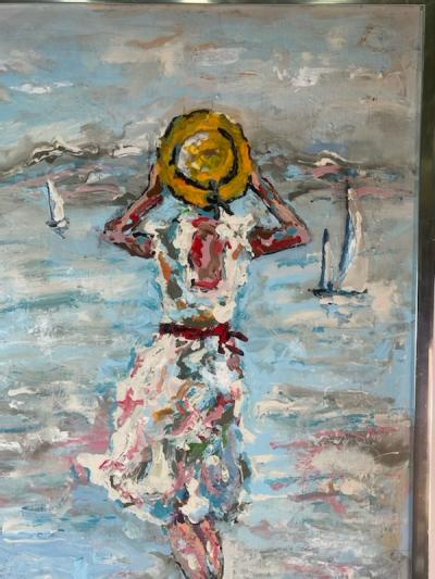 IMPRESSIONIST SEASIDE PAINTING BY R MONTI