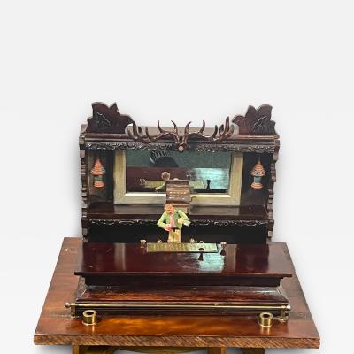 INCREDIBLE UNIQUE AUTOMATED 1920s FOLK ART BARTENDER IN DETAILED DECORATED BAR