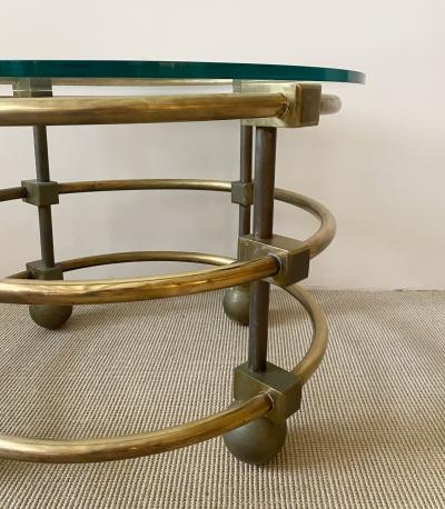 INDUSTRIAL BRASS AND METAL TABLE