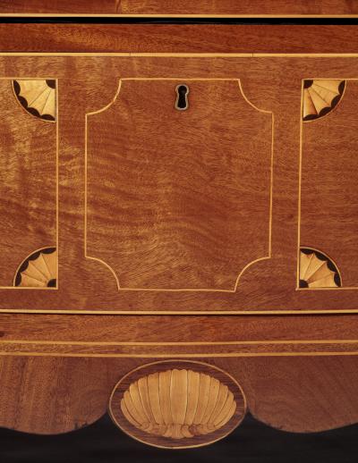 INLAID BOW FRONT CHEST OF DRAWERS