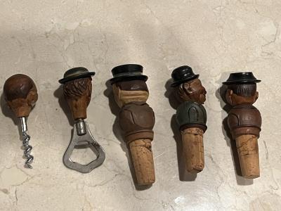 ITALIAN ALPS WHIMSICAL CARVED BARTENDER IN BAR AUTOMATON