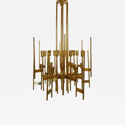 ITALIAN BRASS 24 ARM CHANDELIER