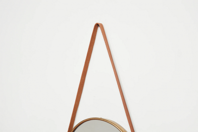 ITALIAN BRASS LEATHER MIRRORS