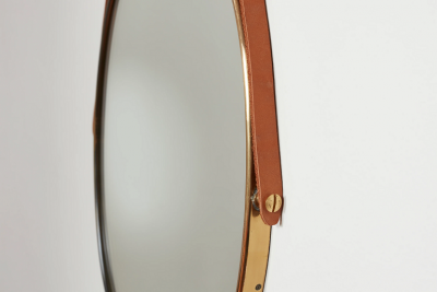 ITALIAN BRASS LEATHER MIRRORS