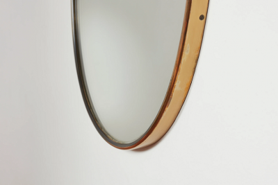 ITALIAN BRASS LEATHER MIRRORS