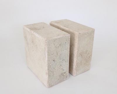 ITALIAN CREAM TRAVERTINE RECTANGULAR SIDE TABLES OR COFFEE TABLE
