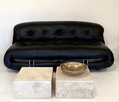 ITALIAN CREAM TRAVERTINE RECTANGULAR SIDE TABLES OR COFFEE TABLE