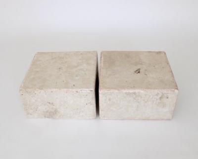 ITALIAN CREAM TRAVERTINE RECTANGULAR SIDE TABLES OR COFFEE TABLE