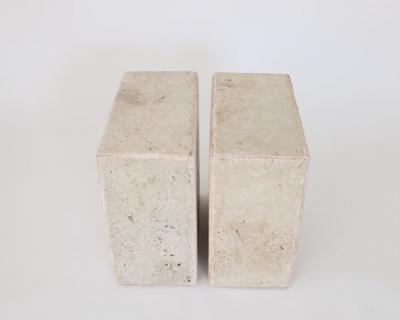 ITALIAN CREAM TRAVERTINE RECTANGULAR SIDE TABLES OR COFFEE TABLE