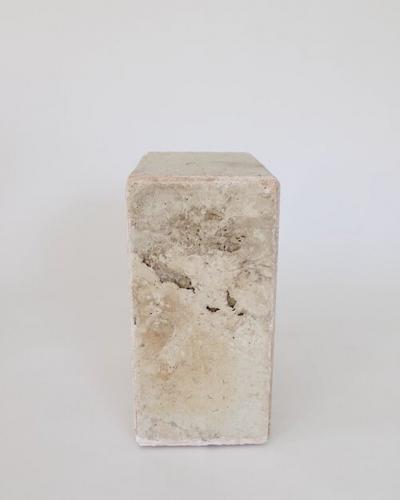 ITALIAN CREAM TRAVERTINE RECTANGULAR SIDE TABLES OR COFFEE TABLE