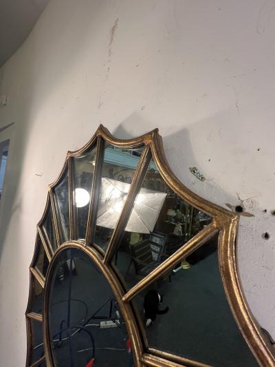 ITALIAN GILDED RESIN AND METAL FRAMED STARBURST MIRROR