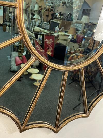 ITALIAN GILDED RESIN AND METAL FRAMED STARBURST MIRROR